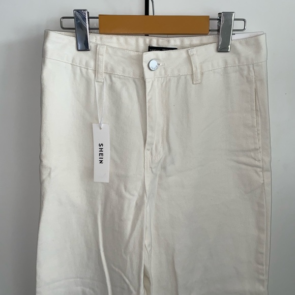 Shein High Waist White Wide Leg Palazzo Pants Size 28 - Picture 3 of 12